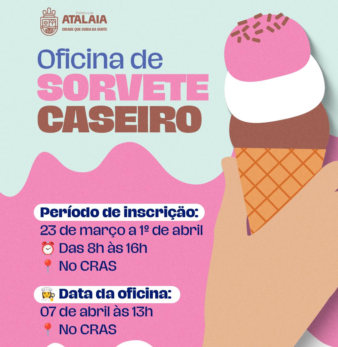 Prefeitura abre inscrições para Oficina de Sorvete Caseiro voltada às mulheres